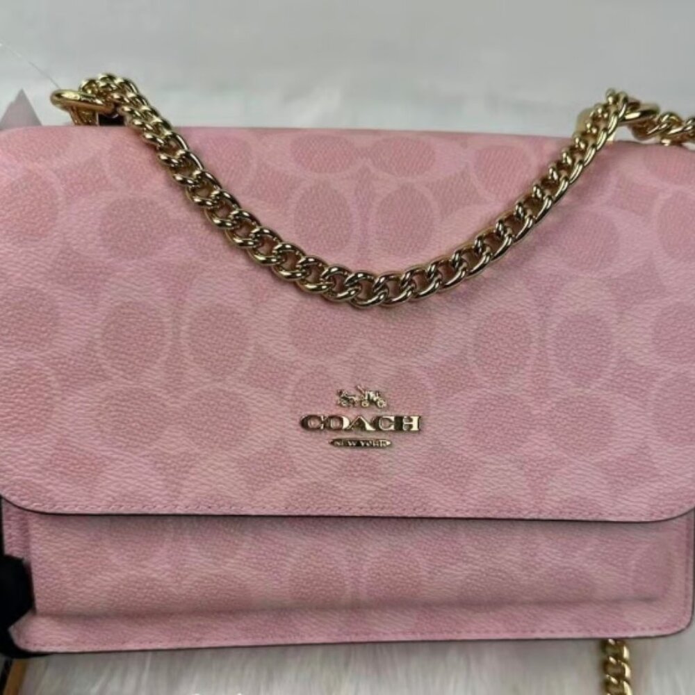 NWT Coach Klare Crossbody Bag In Signature Canvas CAL29 Canvas/Gold/Powder Pink - Picture 2 of 5